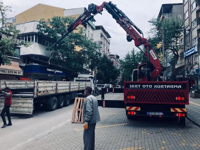 Şehir içi vinç çalışması